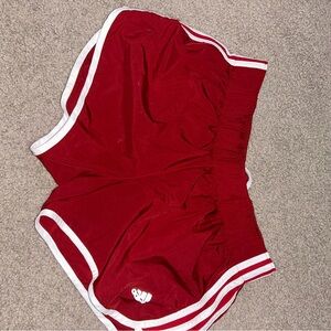 Red Athletic Shorts with White Trim